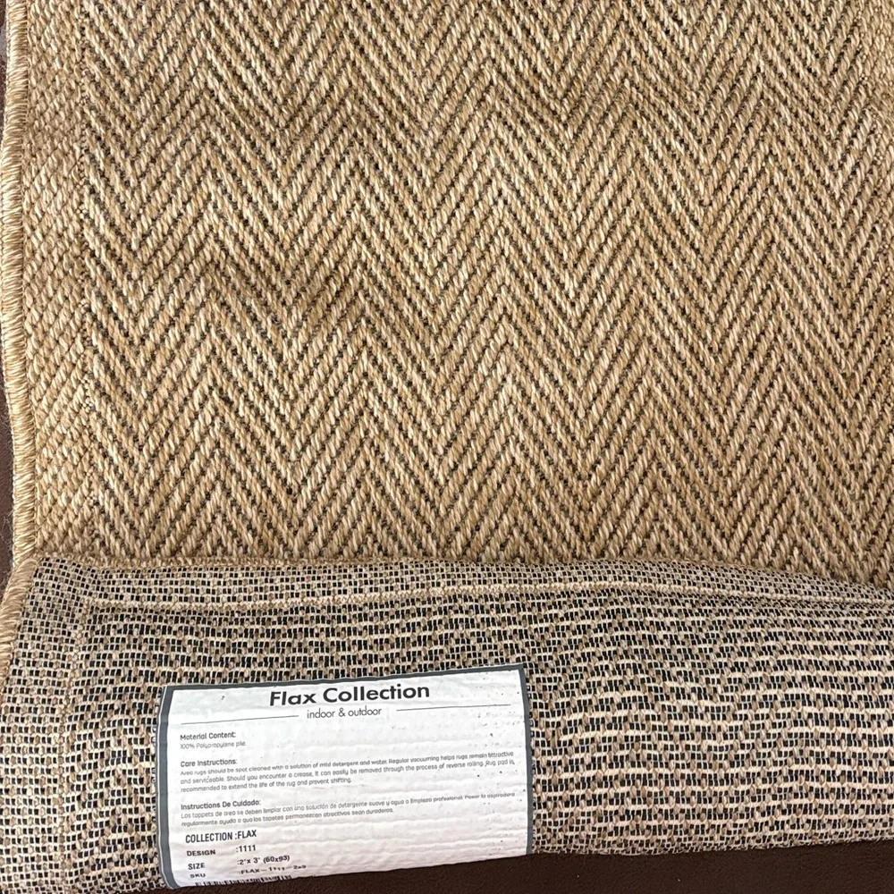 CAMILSON “Easy Jute” Area Rug 2x3 Ft Chevron Weave doormat NEW
